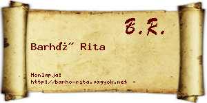 Barhó Rita névjegykártya