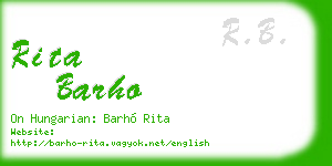 rita barho business card